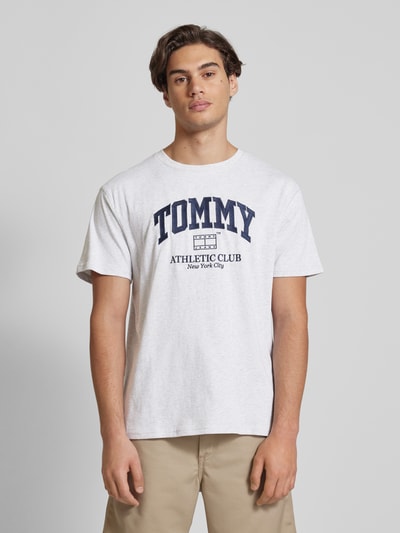Tommy Jeans T-shirt met labelprint Middengrijs gemêleerd - 4