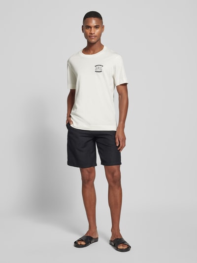 Emporio Armani T-Shirt mit Label-Stitching Offwhite 1