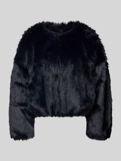 Drykorn Jack van imitatiebont met ronde hals, model 'KILLCHURN' Marineblauw - 2