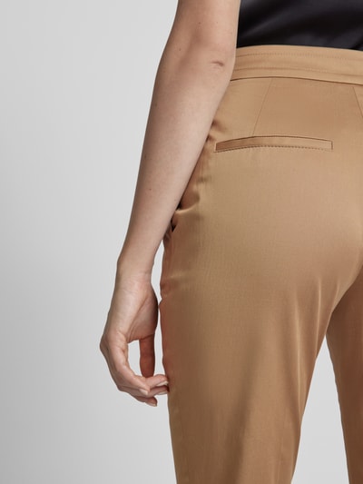 BOSS Regular fit stoffen broek met persplooien, model 'Temartha' Camel - 3