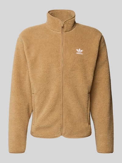 adidas Originals Regular Fit Sweatjacke mit Logo-Stitching Modell 'Essentials' Mittelbraun 2