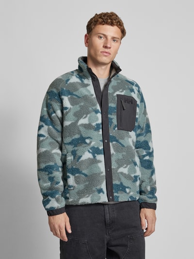 Helly Hansen Kurtka Sherpa z kieszenią na piersi model ‘Panorama Printed Pile’ Grafitowy 4