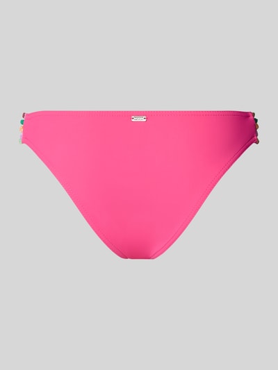 Produktfoto, Slim Fit Bikini-Hose mit Zierbesatz Modell 'ONYTA' von Banana Moon in Pink, glatte Textur, Damen Bikini-Hose, elastischer Material-Mix.