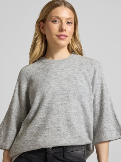 Soyaconcept Strickpullover mit 1/2-Arm Modell 'ORLEAN' Hellgrau Melange 3