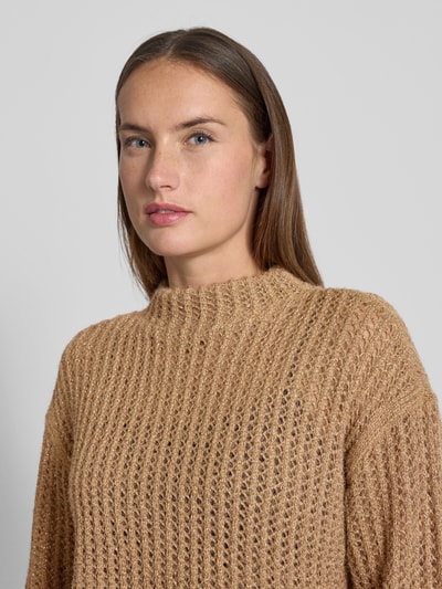 Betty Barclay Sweter z dzianiny z prążkowanymi wykończeniami Camel 3