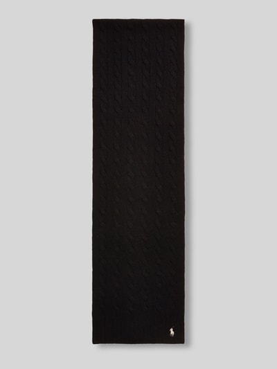 Polo Ralph Lauren Schal aus Schurwoll-Kaschmir-Mix mit Logo-Stitching Black 3