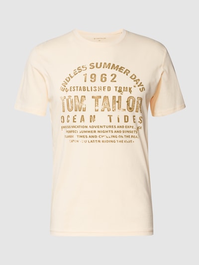 Tom Tailor T-Shirt mit Label-Print Beige 2