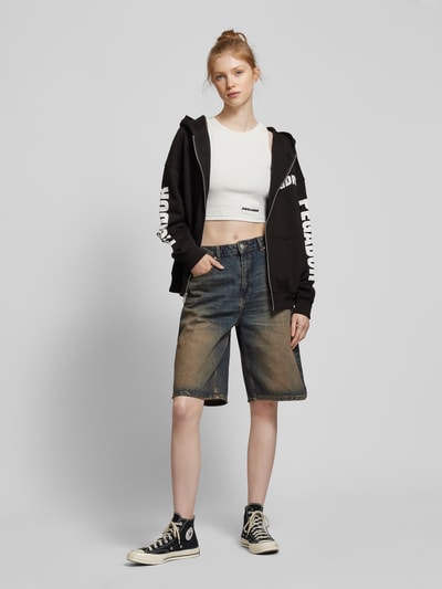 Pegador Oversized sweatjack met labelprint, model 'VINYA' Zwart - 1