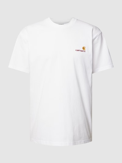 Carhartt Work In Progress T-shirt met labelstitching, model 'American' Wit - 2