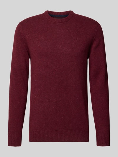 Barbour Pullover aus Woll-Seide-Mix mit Rundhalsausschnitt Modell 'TISBURY' Bordeaux 2