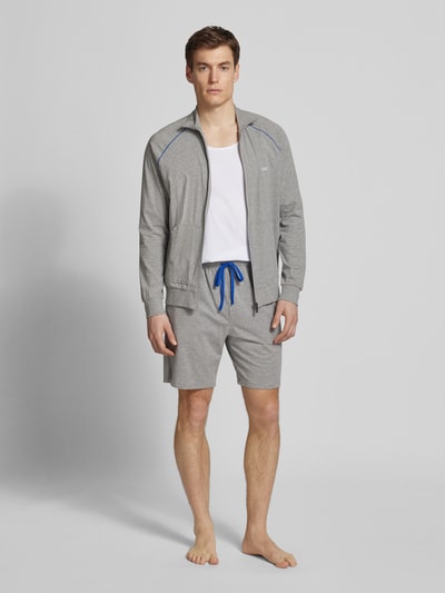 BOSS Szorty z dzianiny dresowej o kroju regular fit z tunelem model ‘Mix&Match’ Średnioszary 1