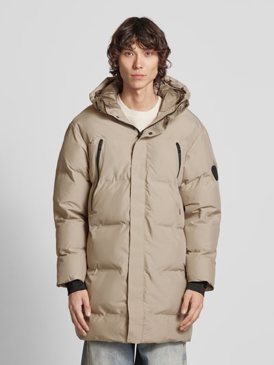 Jack & Jones Gewatteerde lange jas met capuchon, model 'ALPHA' Beige - 4