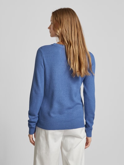 Vila Strickpullover mit gerippten Abschlüssen Modell 'Viril' Blau 5