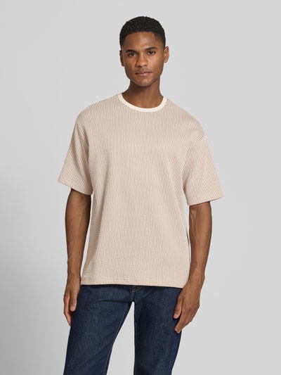 MCNEAL T-Shirt mit Strukturmuster und Rundhalsausschnitt Mud 4