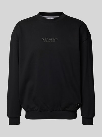 CARLO COLUCCI Sweatshirt mit Label-Print und -Badge Black 2