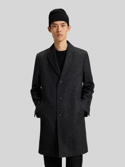 HUGO Beanie aus reiner gerippter Schurwolle Modell 'XOLA' Black 1
