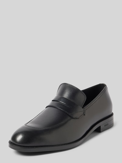 BOSS Lederloafers mit Label-Details Modell 'Tayil' Black 1