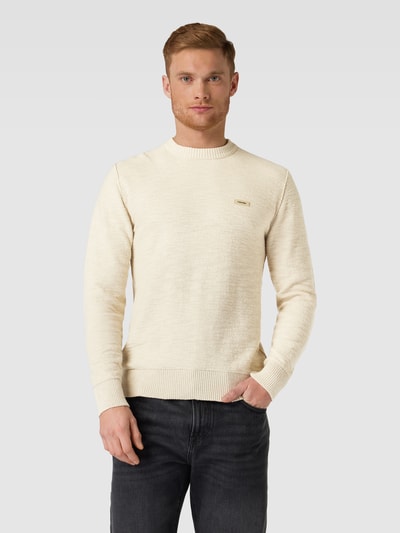 CK Calvin Klein Strickpullover mit Label-Badge Sand 4