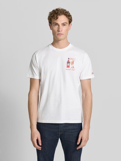 MC2 Saint Barth T-Shirt mit Stitchings Modell 'PORTOFINO' Weiss 4