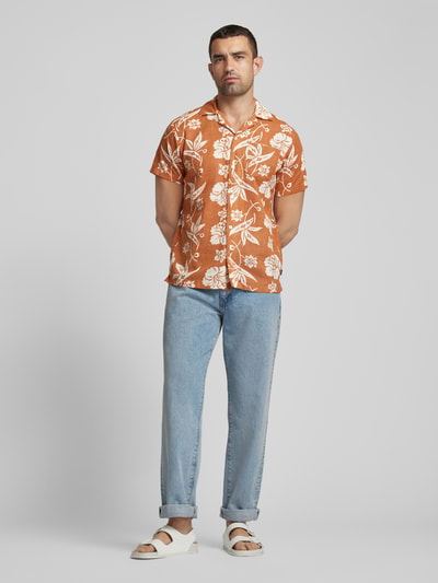 Jack & Jones Premium Vrijetijdsoverhemd met borstzak, model 'FLORES' Cognac - 1