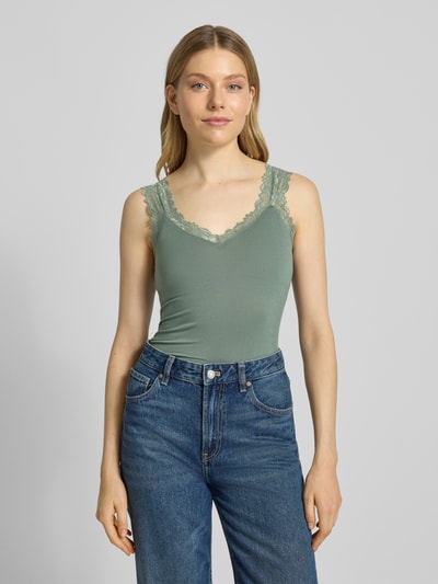 Vero Moda Slim fit tanktop in viscosemix, model 'ROSA' Rietgroen - 4
