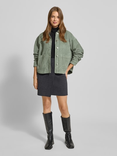 Vero Moda Loose fit overhemdjack van puur katoen, model 'JAMIE' Rietgroen - 1