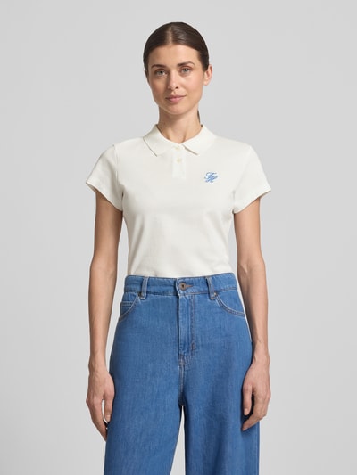 Tommy Hilfiger Slim Fit Poloshirt aus Baumwoll-Mix Ecru 4