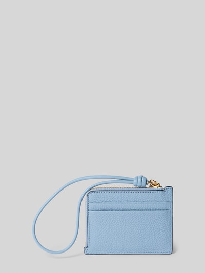 Produktfoto, Portemonnaie mit Logo-Applikation Modell 'Jet Set' von MICHAEL Michael Kors in Hellblau, Hauptfach mit Reißverschluss, Steckfächer, feine genarbte Textur
