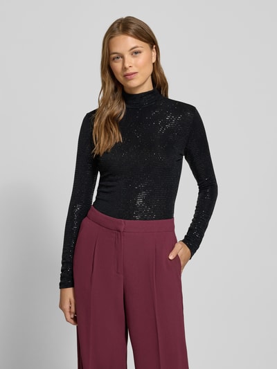 HUGO Shirt met lange mouwen en pailletten, model 'DRISILA' Zwart - 4