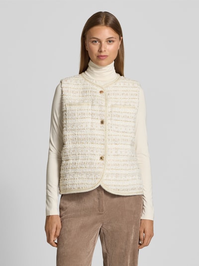 Rich & Royal Gilet met ronde hals Offwhite - 4