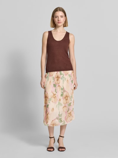 ZABAIONE Midirock mit Plisseefalten Modell 'Ki44anii' Beige 1
