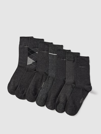 camano Socken mit Stretch-Anteil im 7er-Pack Anthrazit Melange 1