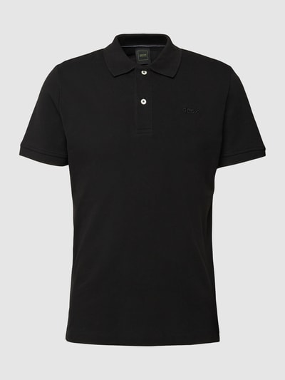 Geox Poloshirt met zijsplitten, model 'Piquee uni' Zwart - 2