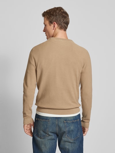 REVIEW Gebreide pullover met ronde hals Taupe - 5