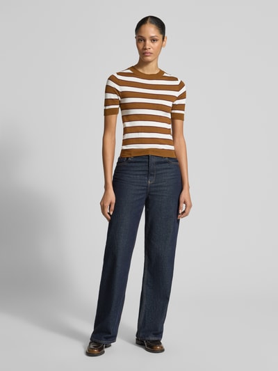 MANGO Strickshirt mit Rundhalsausschnitt Modell 'COPENH' Camel 1