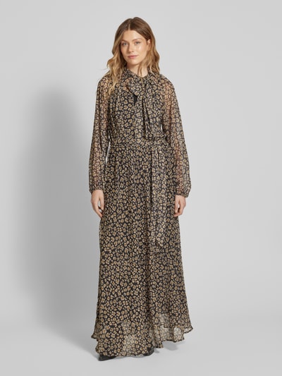 Be Pure Dutch Maxi-jurk met strikceintuur Donkerbruin - 4