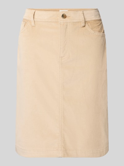 s.Oliver RED LABEL Uitlopende minirok in ribcordlook Beige - 2