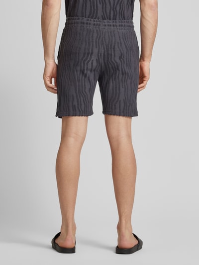 Scotch & Soda Regular fit sweatshorts met structuurmotief Zwart - 5