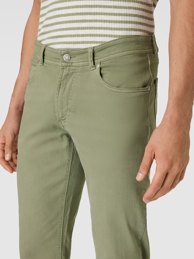 Christian Berg Men Slim Fit Jeans mit Gesäßtaschen Oliv 3