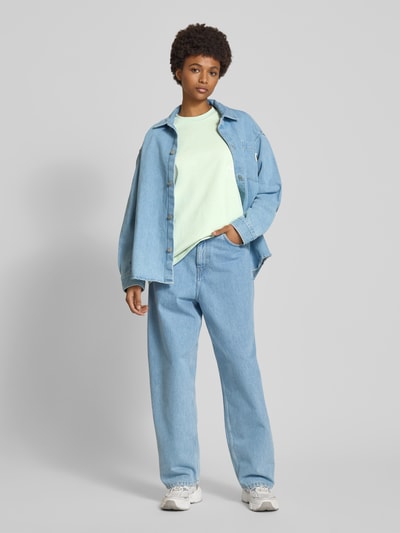 ANOTHER COTTON LAB Oversized T-Shirt mit Label-Print Modell 'Matcha' Schilf 1