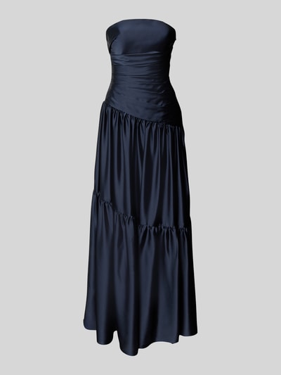 Luxuar Sukienka wieczorowa z marszczeniami i dołem obszytym falbaną Ciemnoniebieski 2