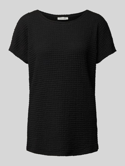 Christian Berg Woman T-Shirt mit geripptem Rundhalsausschnitt Black 1