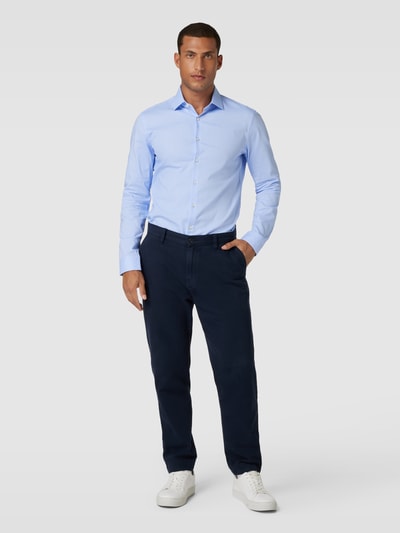 Jake*s Slim Fit Business-Hemd mit Kentkragen Bleu 1