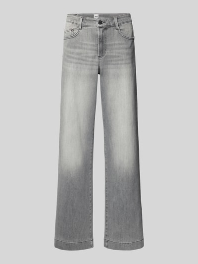Produktfoto, Flared Jeans mit elastischem Bund Modell 'MAINE' von Brax, mieszanka bawełny, rozkloszowany krój, z dodatkiem streczu, odcień szarości.