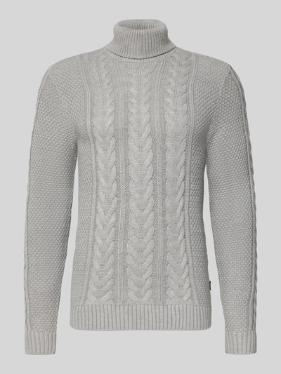 Blend Strickpullover mit Rollkragen Modell 'BASIM' Hellgrau 2