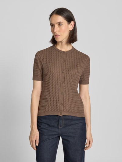 Tommy Hilfiger Kurtka z dzianiny o kroju regular fit z czystej bawełny Jasnobrązowy 4