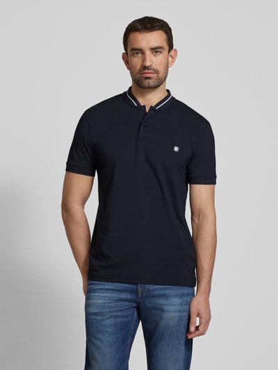 Christian Berg Men Regular Fit Poloshirt mit Stehkragen Marine 4