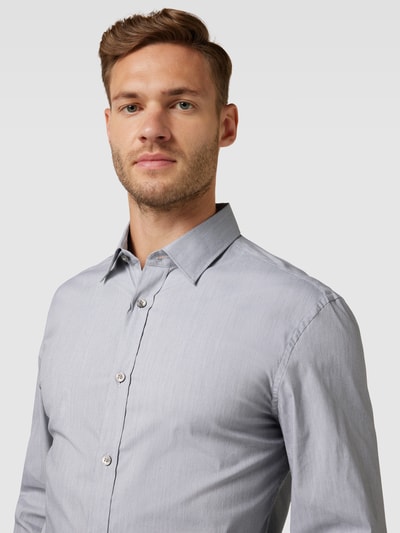 Tiger Of Sweden Slim fit zakelijk overhemd met kentkraag, model 'ADLEY' Lichtgrijs - 3