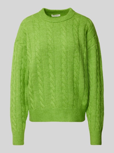 Christian Berg Woman Gebreide pullover met kabelpatroon Appeltjesgroen - 2