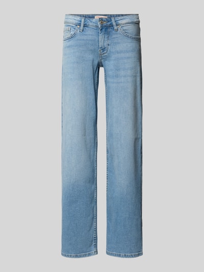 Produktfoto, Straight Fit Jeans aus Baumwoll-Mix Modell 'JUDY' von ONLY in hellblauer Denim-Optik mit 5-Pocket-Design, Knopf und verdecktem Reißverschluss